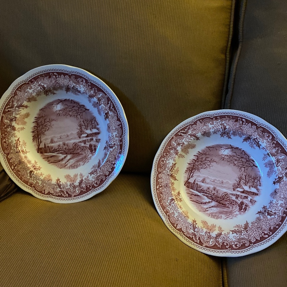 Spode Winters Eve Bowls Rimmed NWT